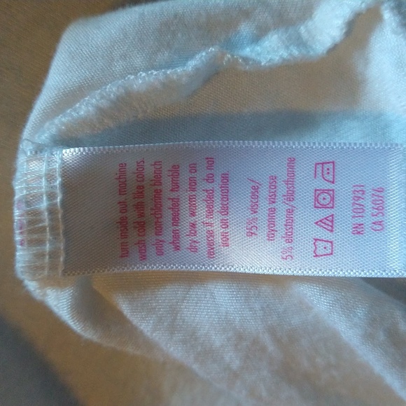 White Justice Active Shirt with Pink Rose 18/20 - Picture 5 of 5